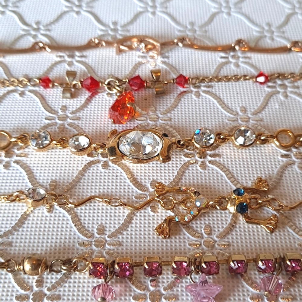 Five Crystal Gold Bracelet (Bundle)